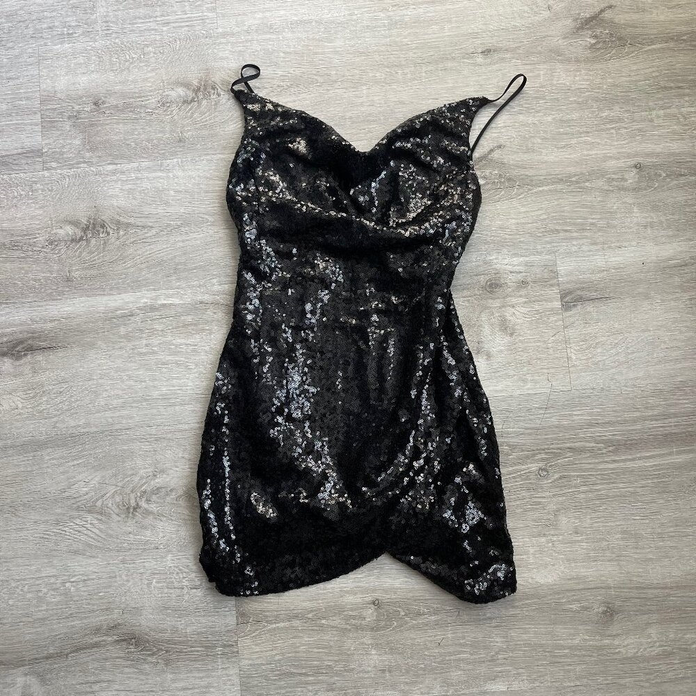 Urban Outfitters A-List Sequin Cowl Neck Mini Dress - Size Small